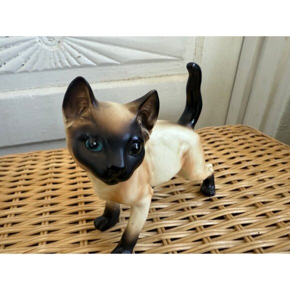 Vintage MCM Lefton Siamese Cat Kitty Figurine - Picture 10 of 12